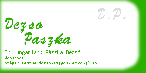 dezso paszka business card